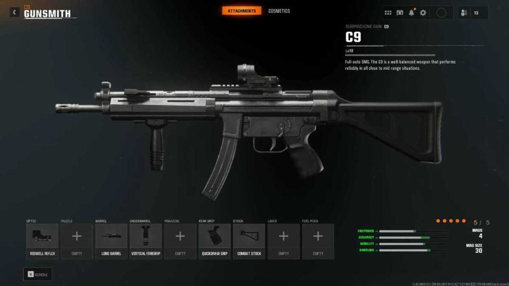 اسلحه C9 (SMG)