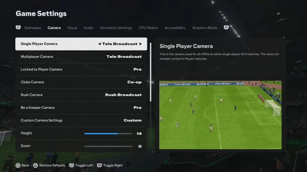 بهترین تنظیمات دوربین FC 25