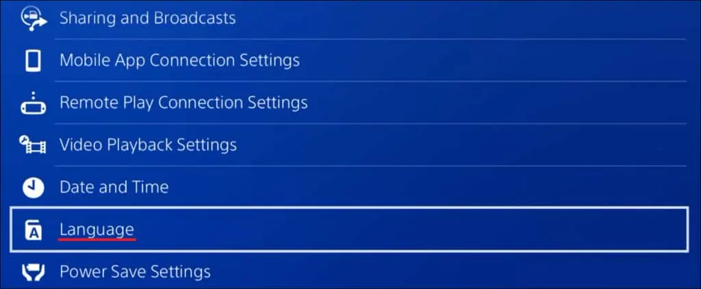 آموزش تغییر زبان در PS4 و PS5 2 خرید آسان و مطمئن اکانت های ظرفیتی | خرید گیفت کارت پلی استیشن | خرید اشتراک پلاس | اکانت های قانونی PS4 و PS5 آموزش تغییر زبان در PS4 و PS5